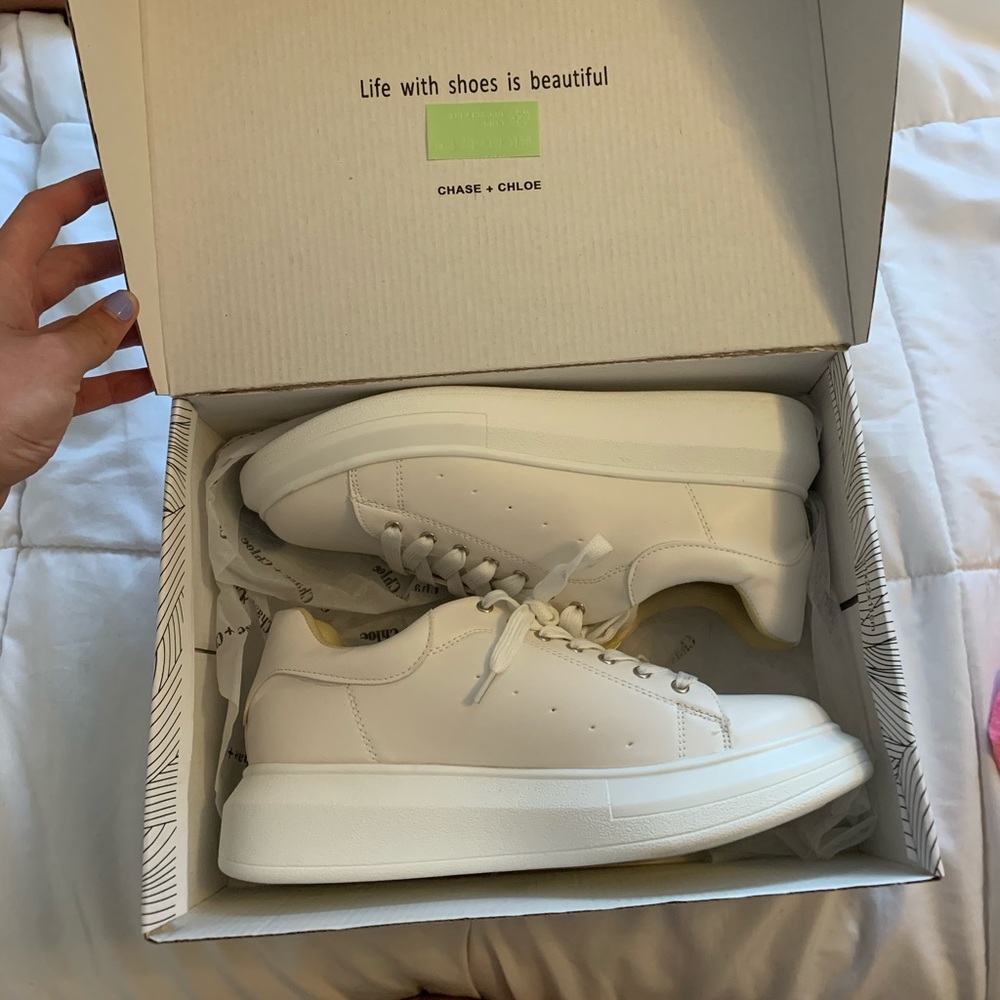 white sneakers